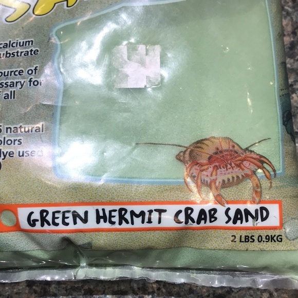Hermit Crab Sand Zoo Med 2 lbs green.  All natural calcium carbonate substrate - Picture 3 of 8